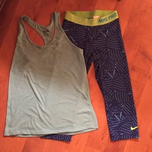 Nike workout top and Capri leggings